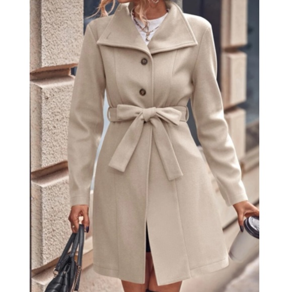 Luxe single breasted belted overcoat - Picture 4 of 8